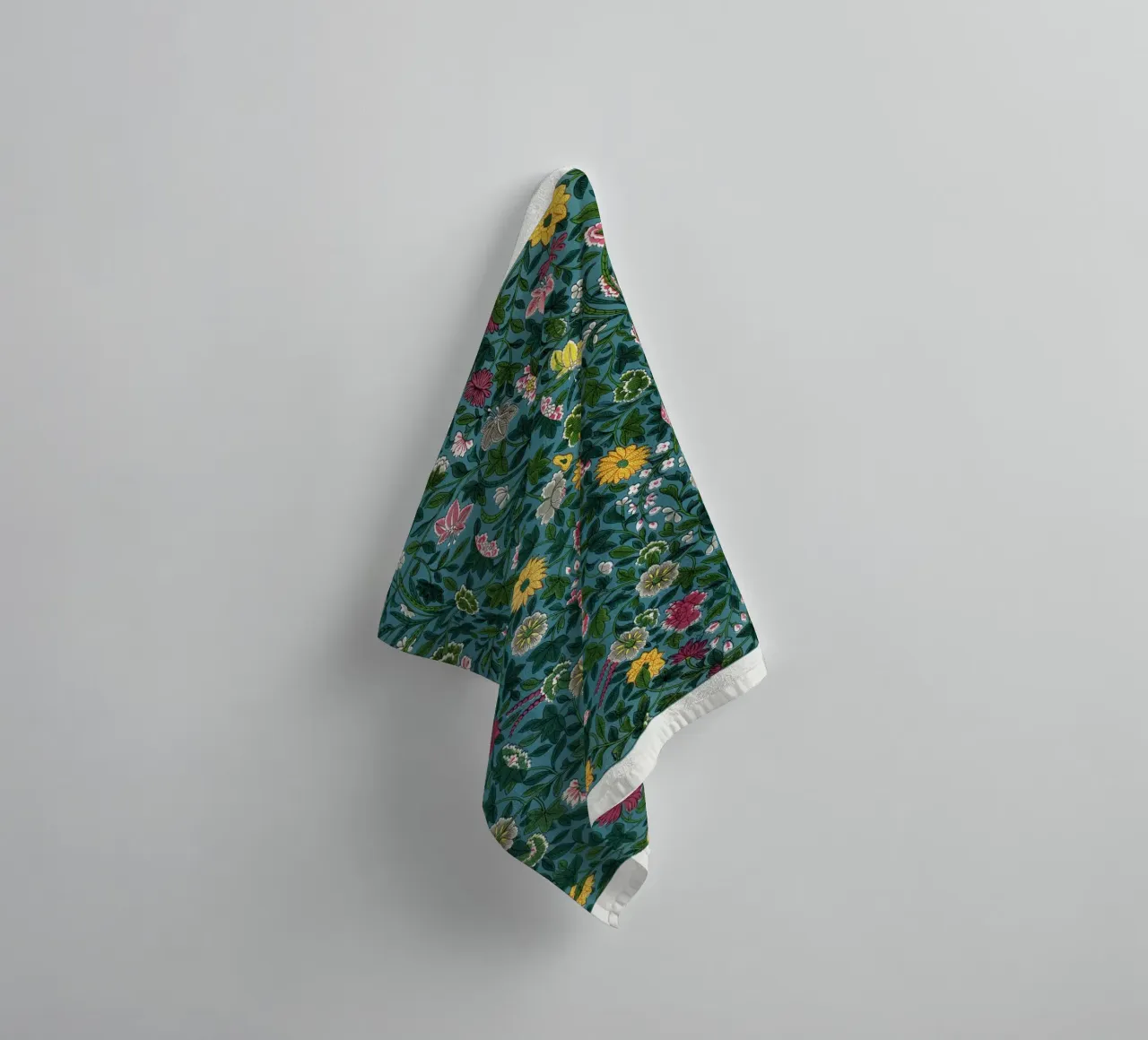 Vibrant Green Botanical Pattern - William Morris Style towel by ClubArt