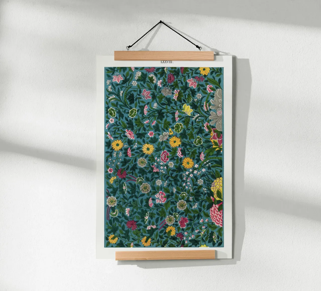 Estampado botánico verde vibrante - Estilo William Morris poster de ClubArt