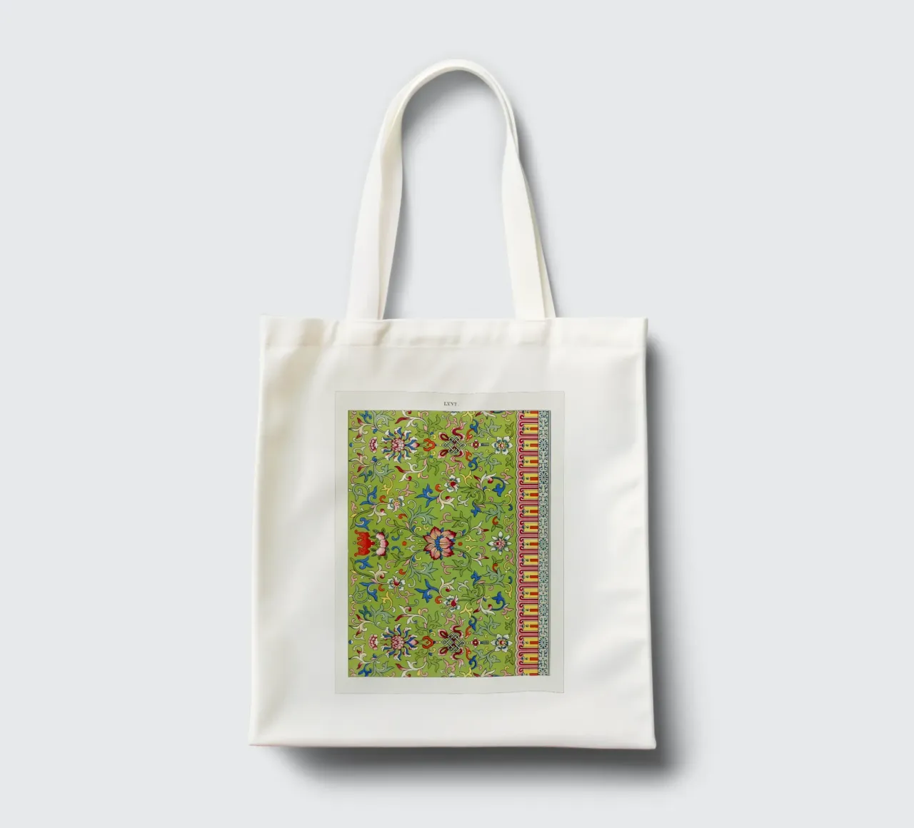 Owen Jones - Vibrant Chinese Floral Pattern with Borders tote bag by ClubArt
