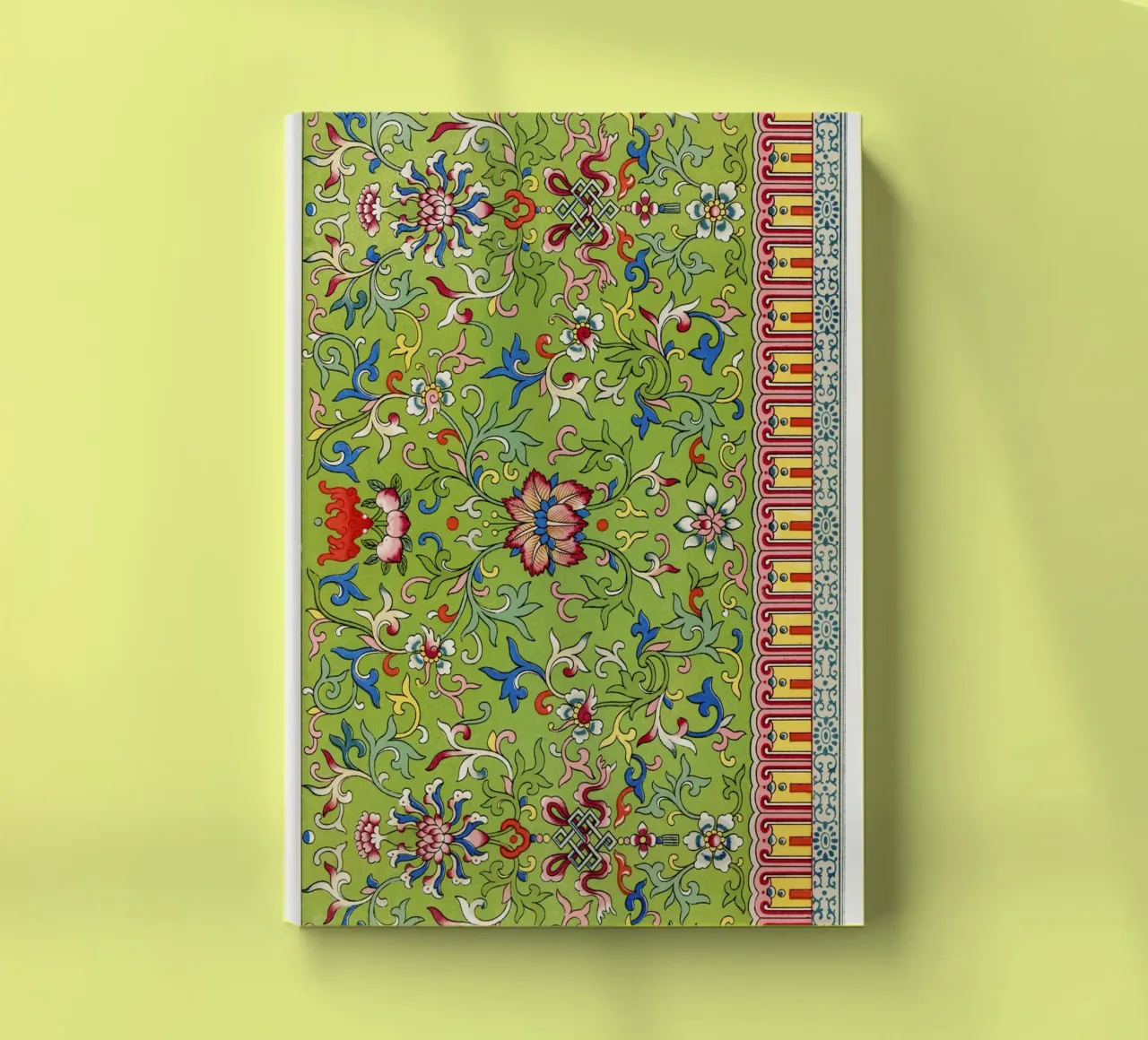 Owen Jones - Vibrant Chinese Floral Pattern with Borders notebook by ClubArt