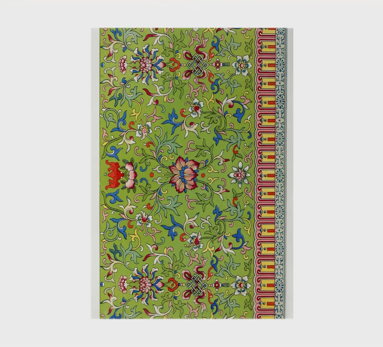Owen Jones - Vibrant Chinese Floral Pattern with Borders notebook by ClubArt