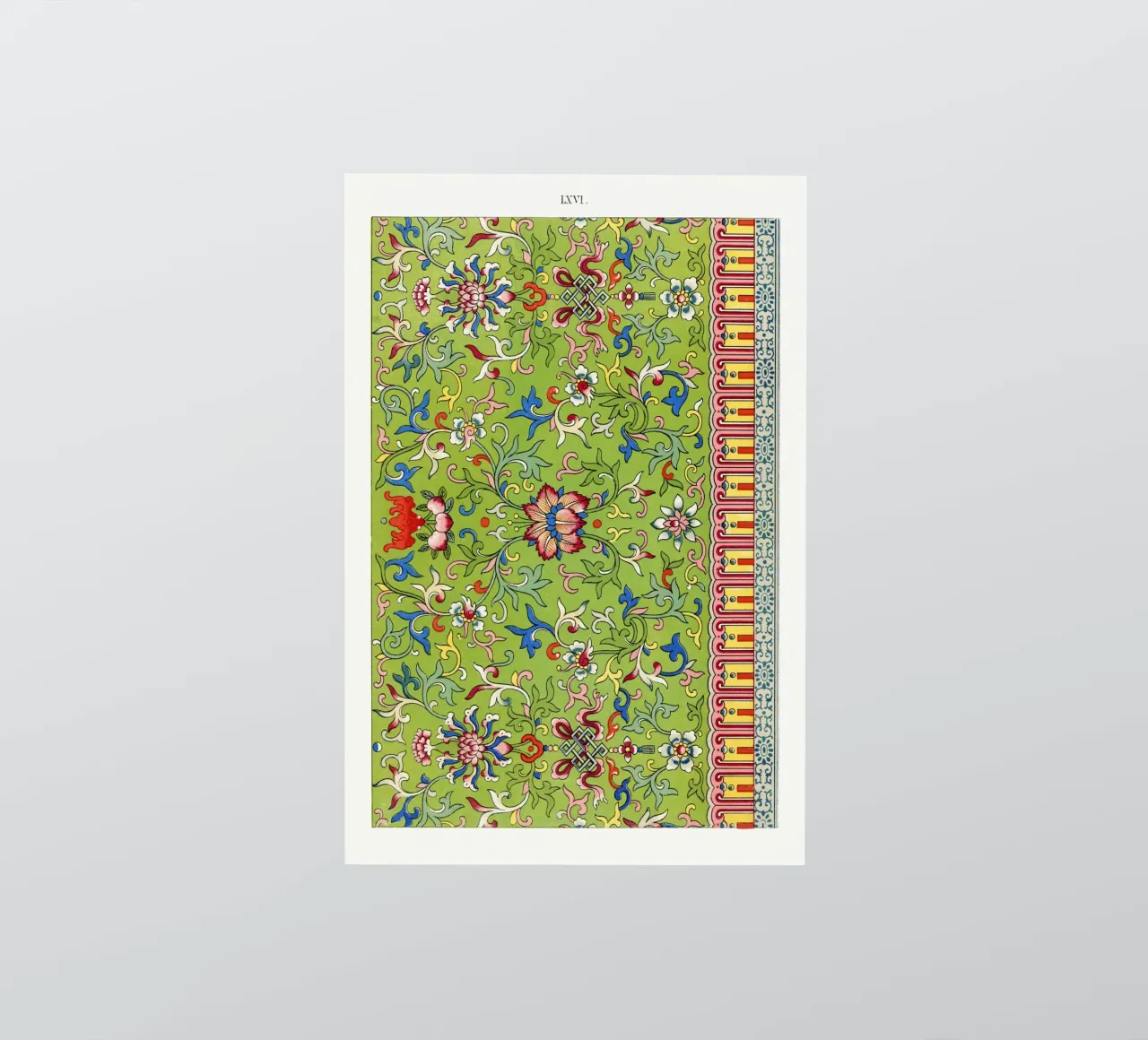 Owen Jones - Vibrant Chinese Floral Pattern with Borders sticker by ClubArt