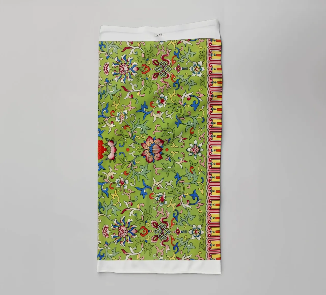 Owen Jones - Vibrant Chinese Floral Pattern with Borders towel by ClubArt