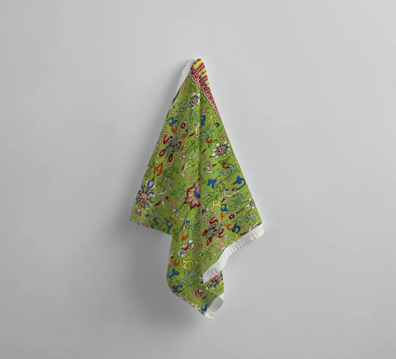 Owen Jones - Vibrant Chinese Floral Pattern with Borders towel by ClubArt