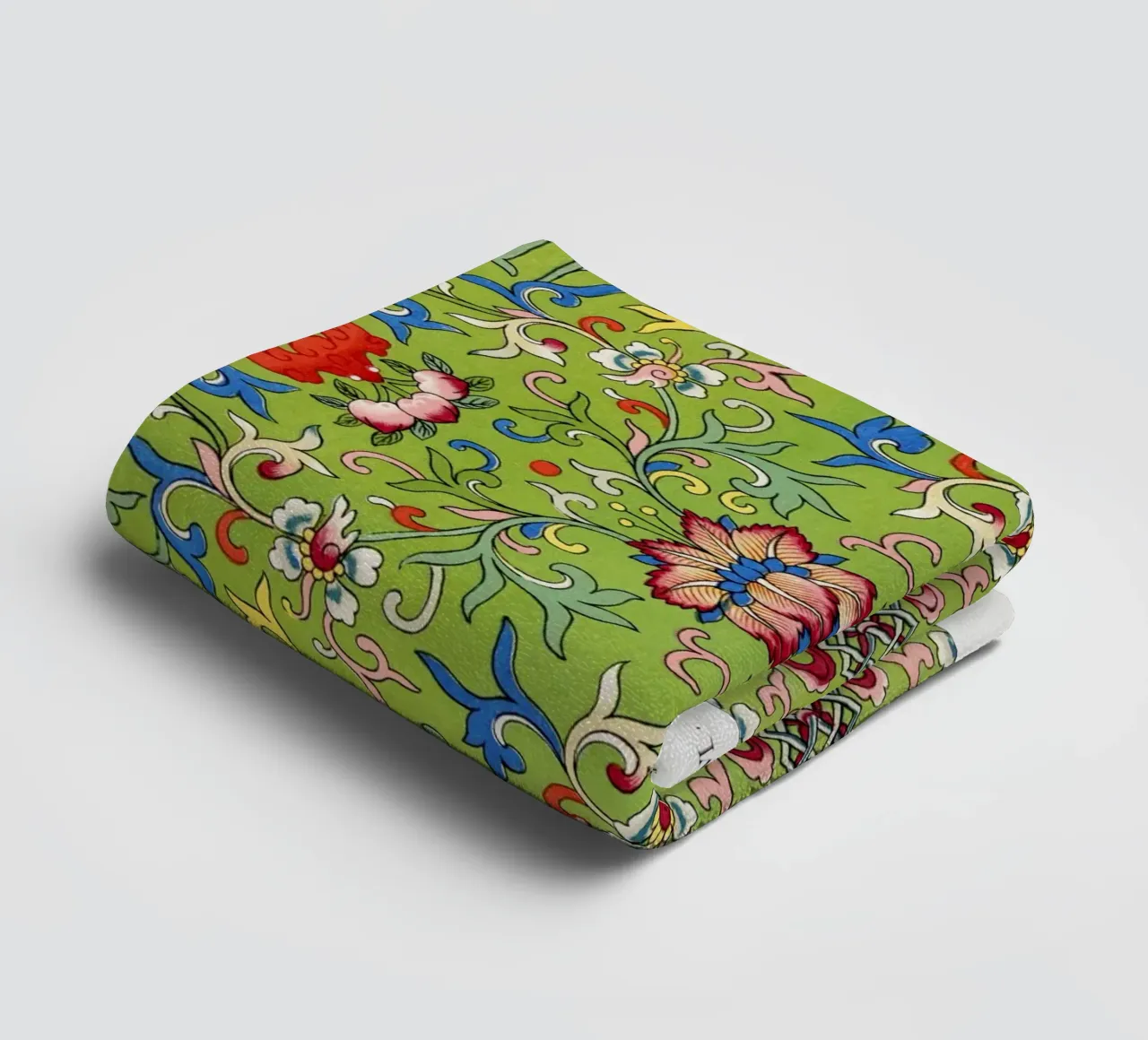 Owen Jones - Vibrant Chinese Floral Pattern with Borders towel by ClubArt