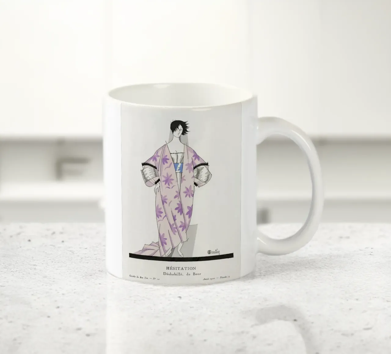 Charles Martin - Piatto di moda "Hésitation" 1920 Art Déco tazza in ceramica da ClubArt