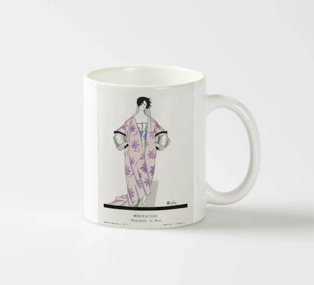 Charles Martin - Piatto di moda "Hésitation" 1920 Art Déco tazza in ceramica da ClubArt