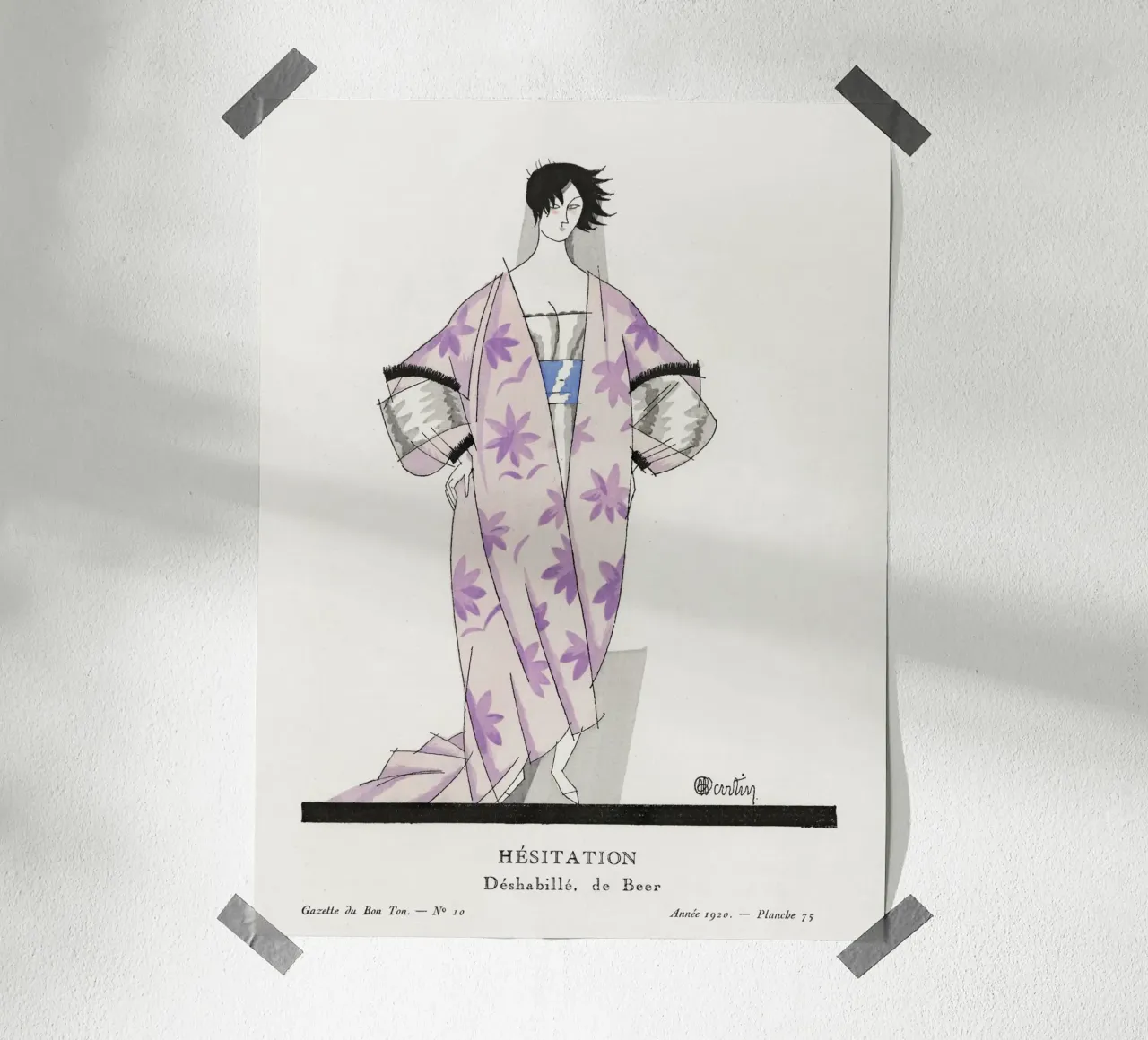 Charles Martin - Piatto di moda "Hésitation" 1920 Art Déco poster da ClubArt
