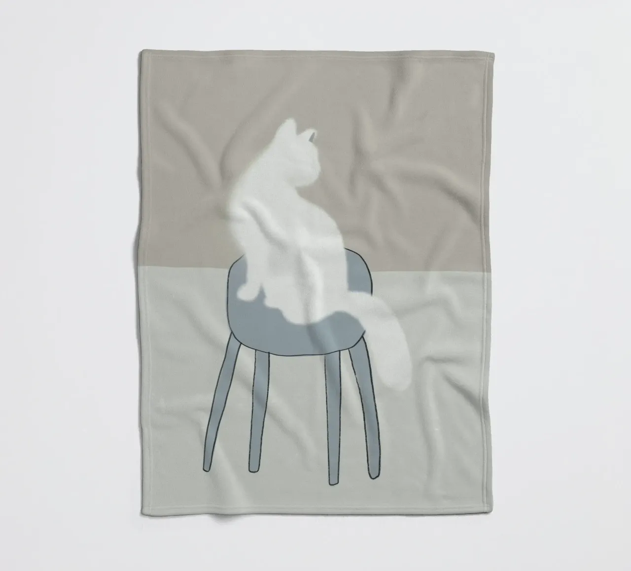 Felino bianco coperta in pile da Little Dean