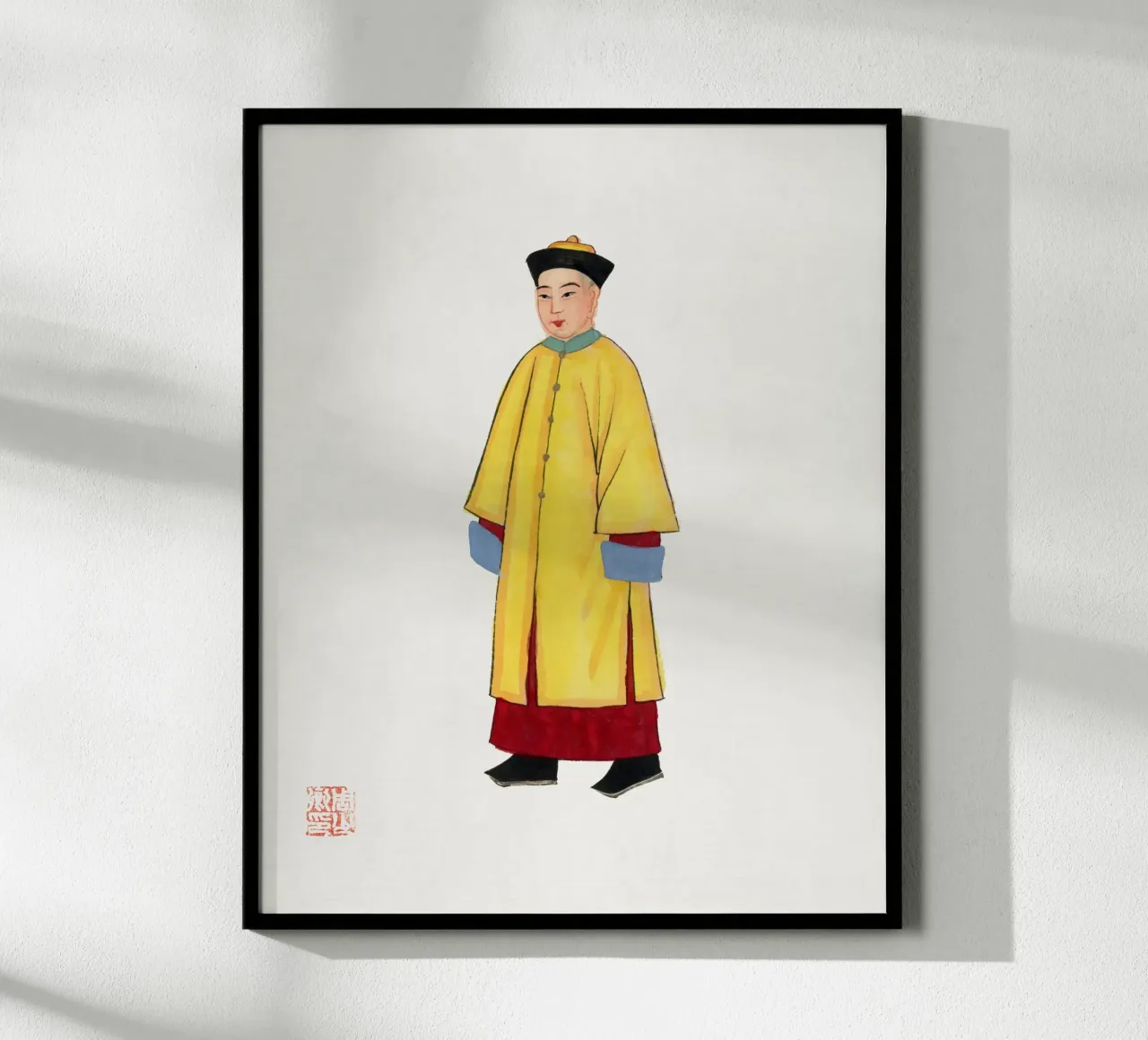 1932 Uomo cinese d'epoca in abito giallo da sacerdote Arte poster da ClubArt