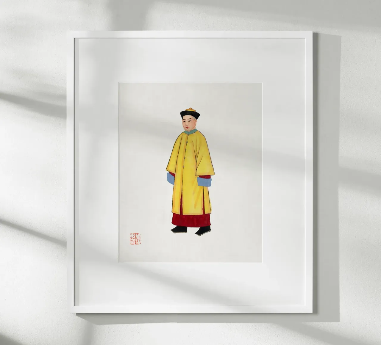 1932 Uomo cinese d'epoca in abito giallo da sacerdote Arte poster da ClubArt