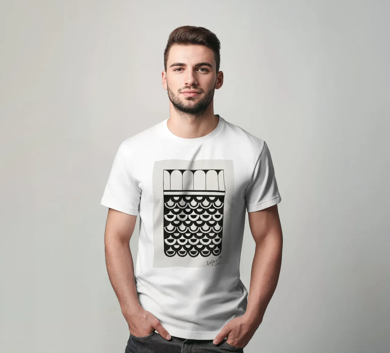 De Mesquita - "Ornament of Scales" 1878 Abstract Pattern t-shirt by ClubArt