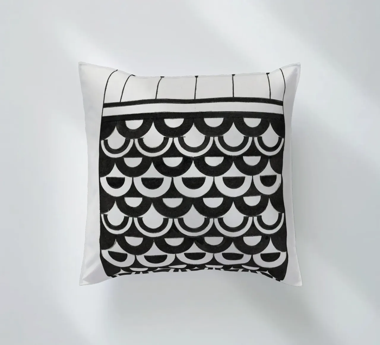 De Mesquita - "Ornament of Scales" 1878 Abstract Pattern decorative cushion by ClubArt