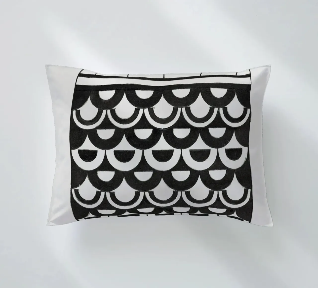 De Mesquita - "Ornament of Scales" 1878 Abstract Pattern decorative cushion by ClubArt
