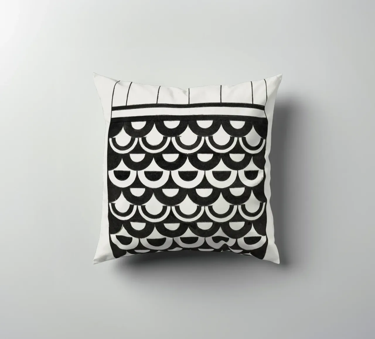 De Mesquita - "Ornament of Scales" 1878 Abstract Pattern decorative cushion by ClubArt