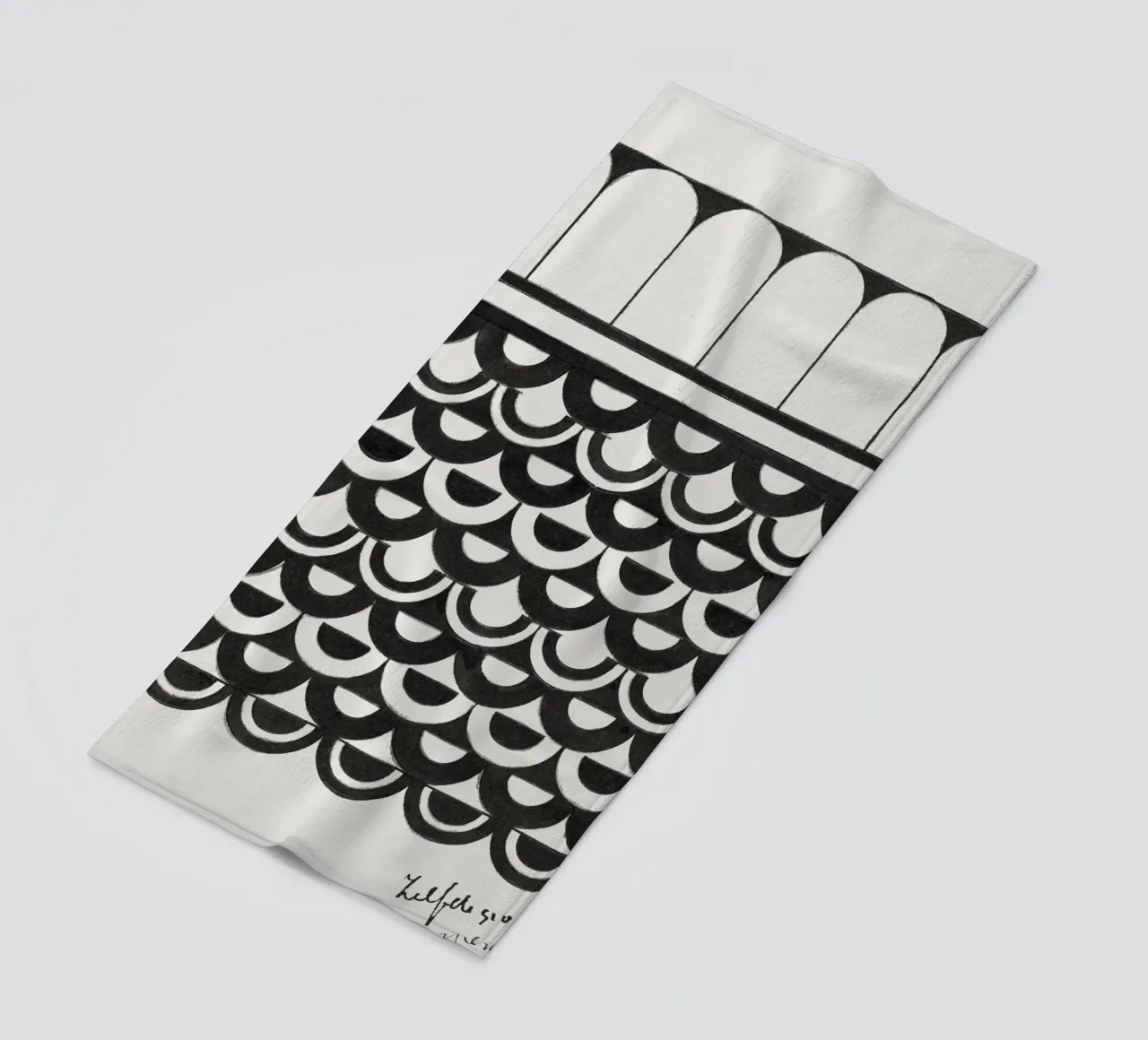 De Mesquita - "Ornament of Scales" 1878 Abstract Pattern beach towel by ClubArt