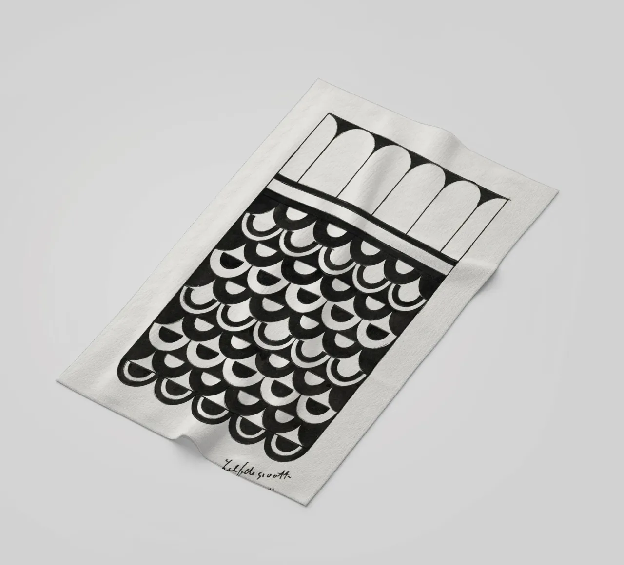 De Mesquita - "Ornament of Scales" 1878 Abstract Pattern beach towel by ClubArt