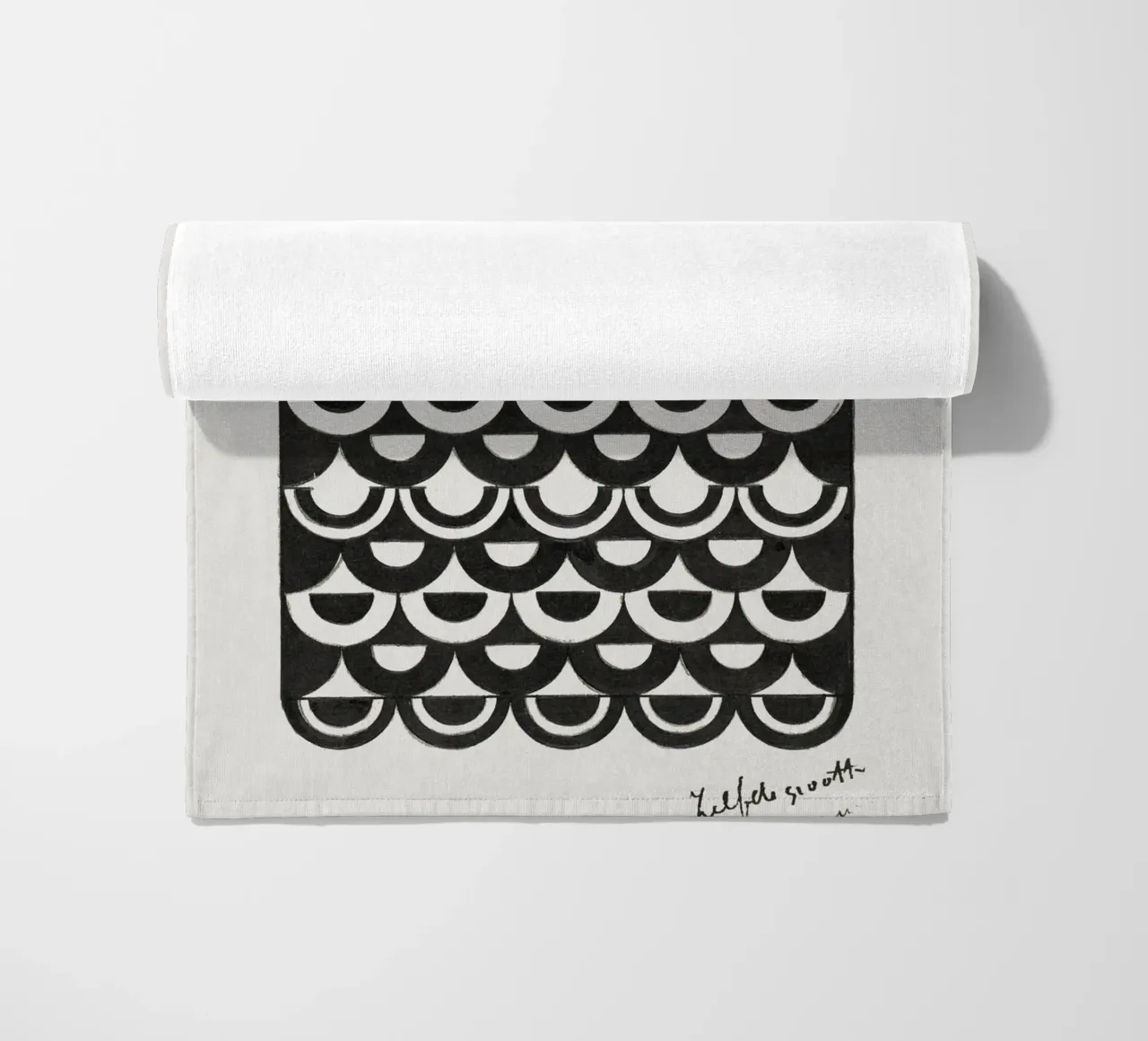 De Mesquita - "Ornament of Scales" 1878 Abstract Pattern beach towel by ClubArt