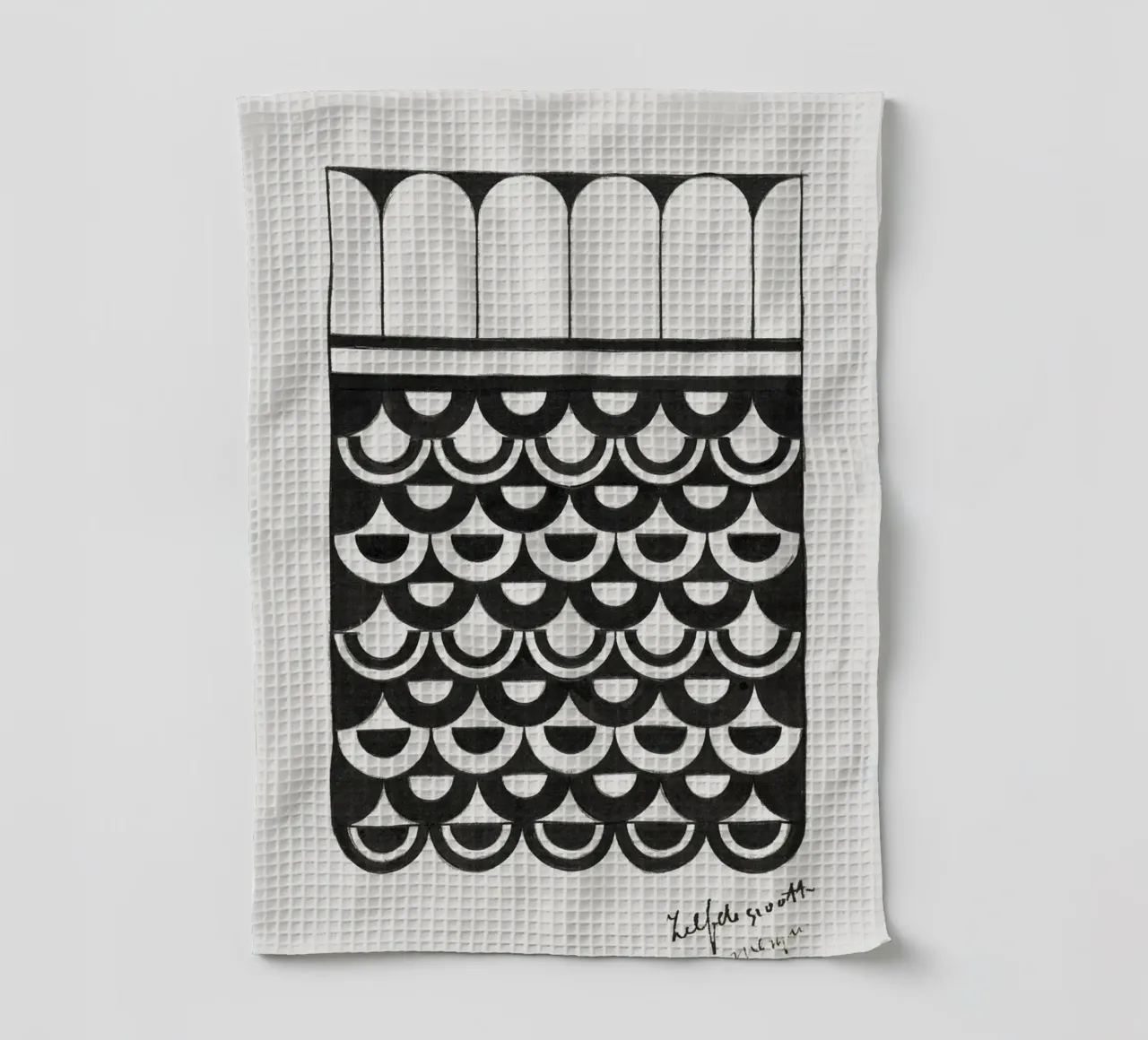 De Mesquita - "Ornament of Scales" 1878 Abstract Pattern tea towel by ClubArt