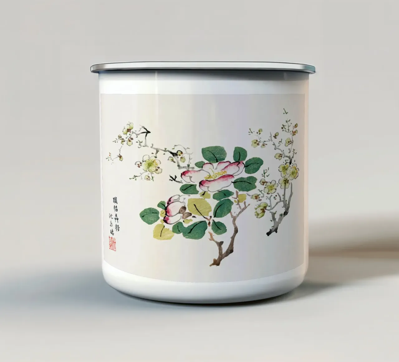 Hu Zhengyan - Shi Zhu Zhai Arte cinese d'epoca floreale tazza in smalto da ClubArt