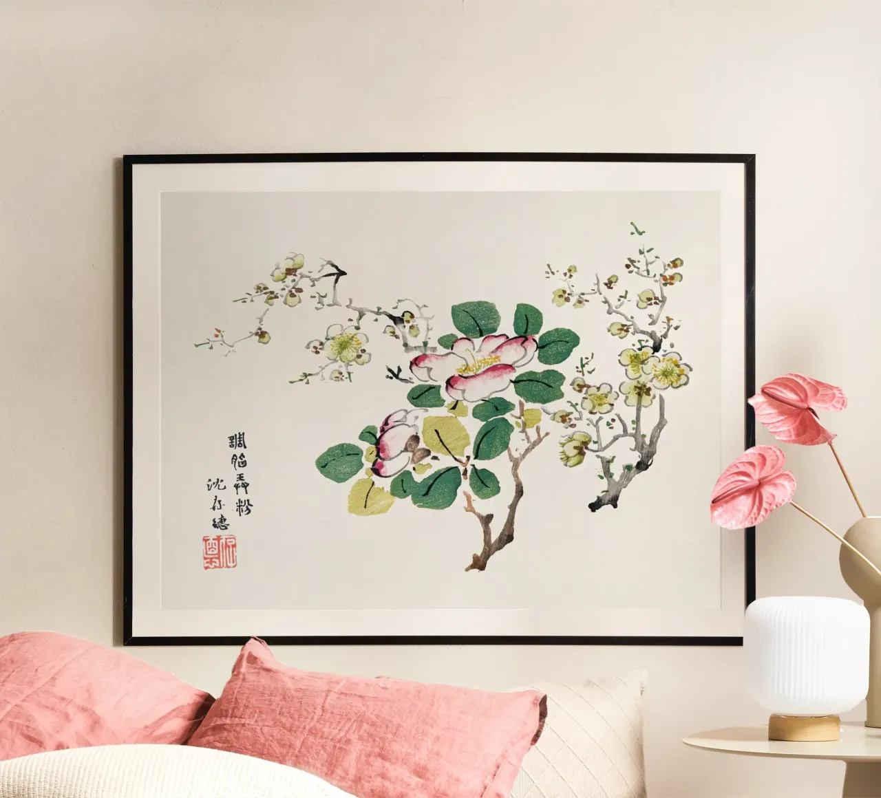 Hu Zhengyan - Shi Zhu Zhai Arte cinese d'epoca floreale carta hahnemühle da ClubArt