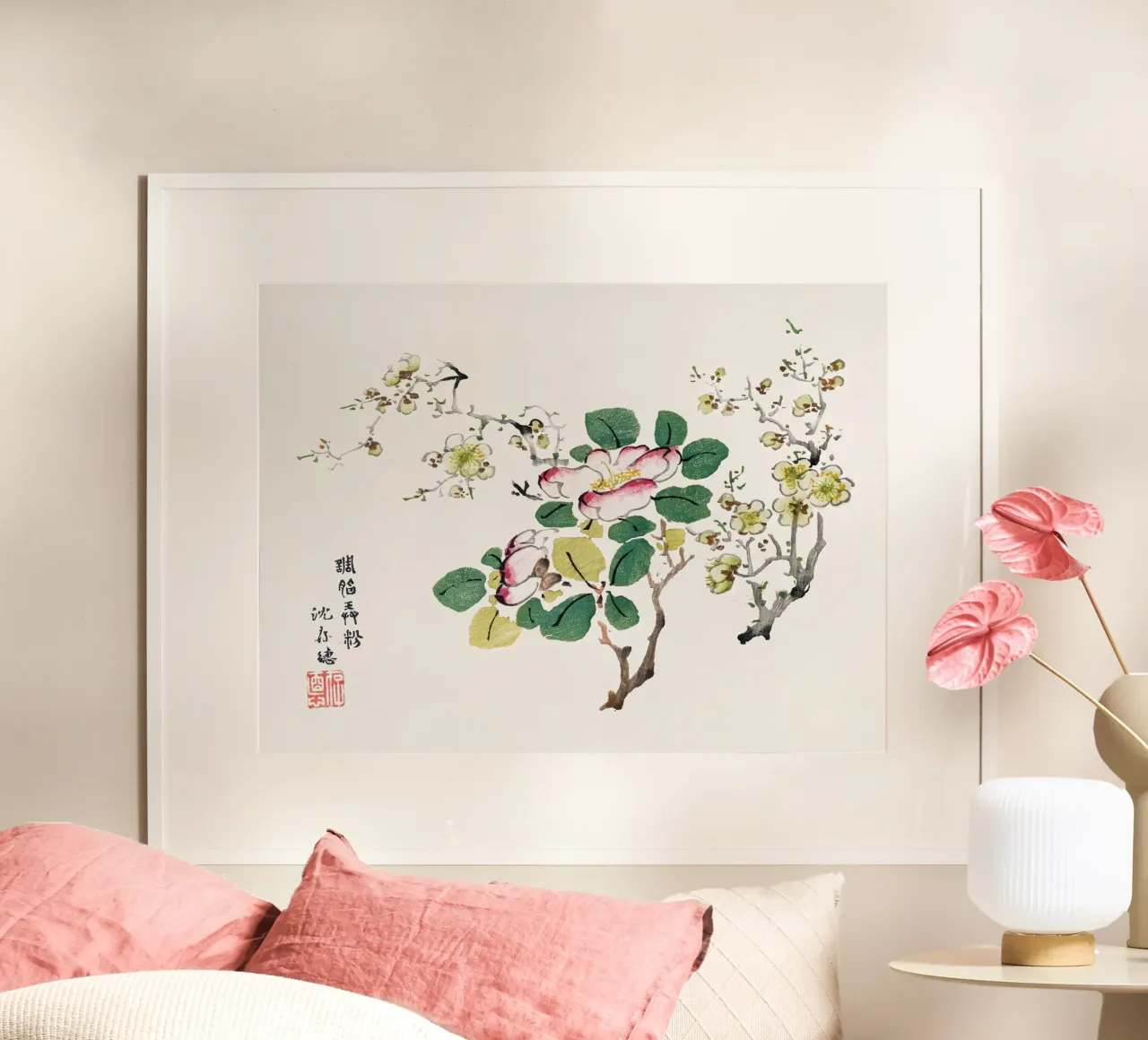 Hu Zhengyan - Shi Zhu Zhai Arte cinese d'epoca floreale carta hahnemühle da ClubArt