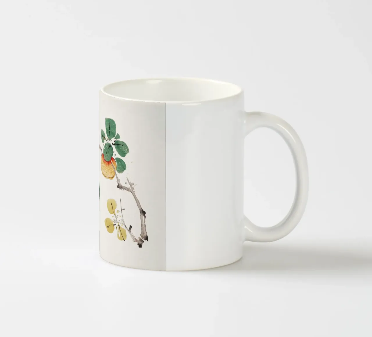 Hu Zhengyan - Shi Zhu Zhai Persimmon Branch Art Print keramische mok van ClubArt