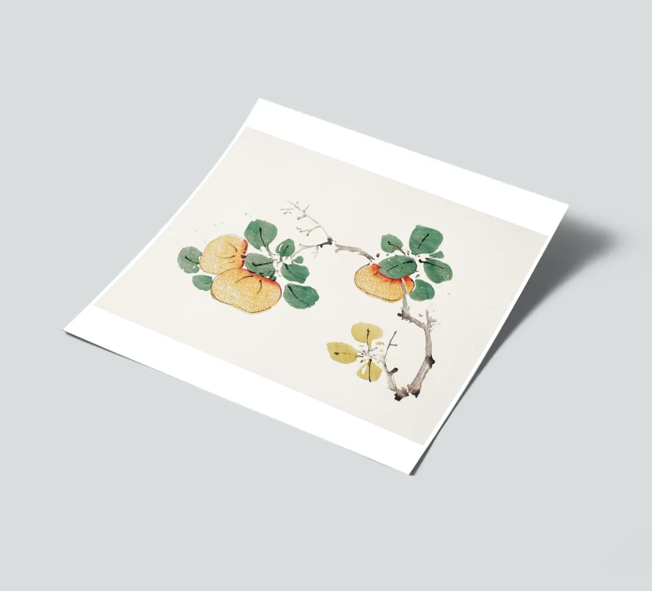 Hu Zhengyan - Shi Zhu Zhai Persimmon Branch Art Print sticker sheet by ClubArt
