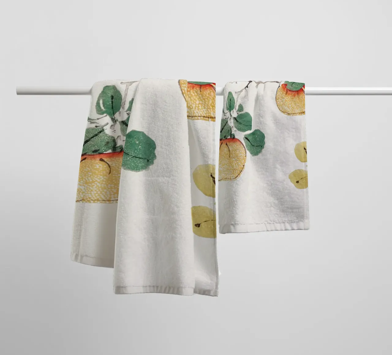 Hu Zhengyan - Shi Zhu Zhai Persimmon Branch Art Print serviette de bain de ClubArt