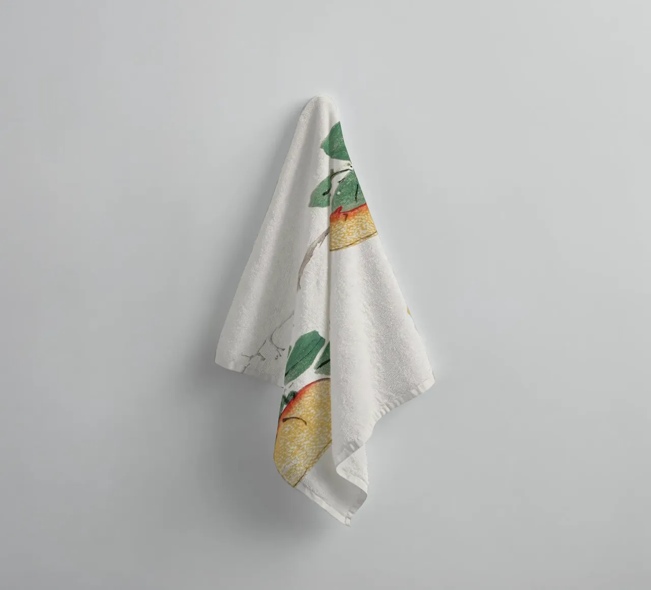 Hu Zhengyan - Shi Zhu Zhai Persimmon Branch Art Print serviette de bain de ClubArt