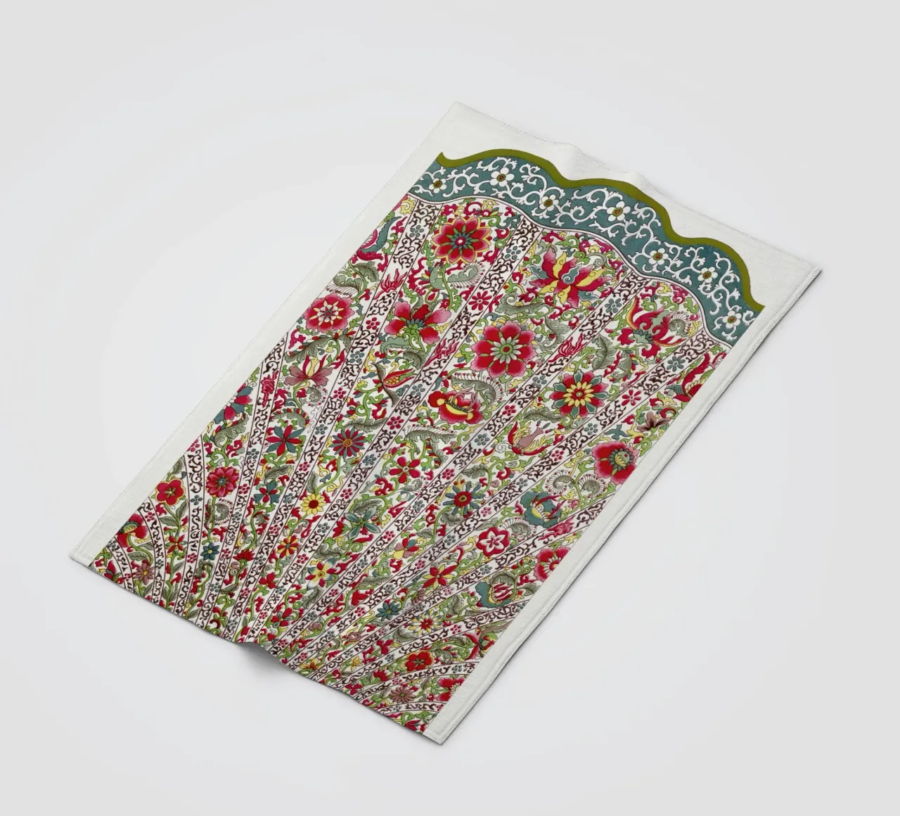 Owen Jones - Vibrant Chinese Fan Floral Pattern Print fleece blanket by ClubArt