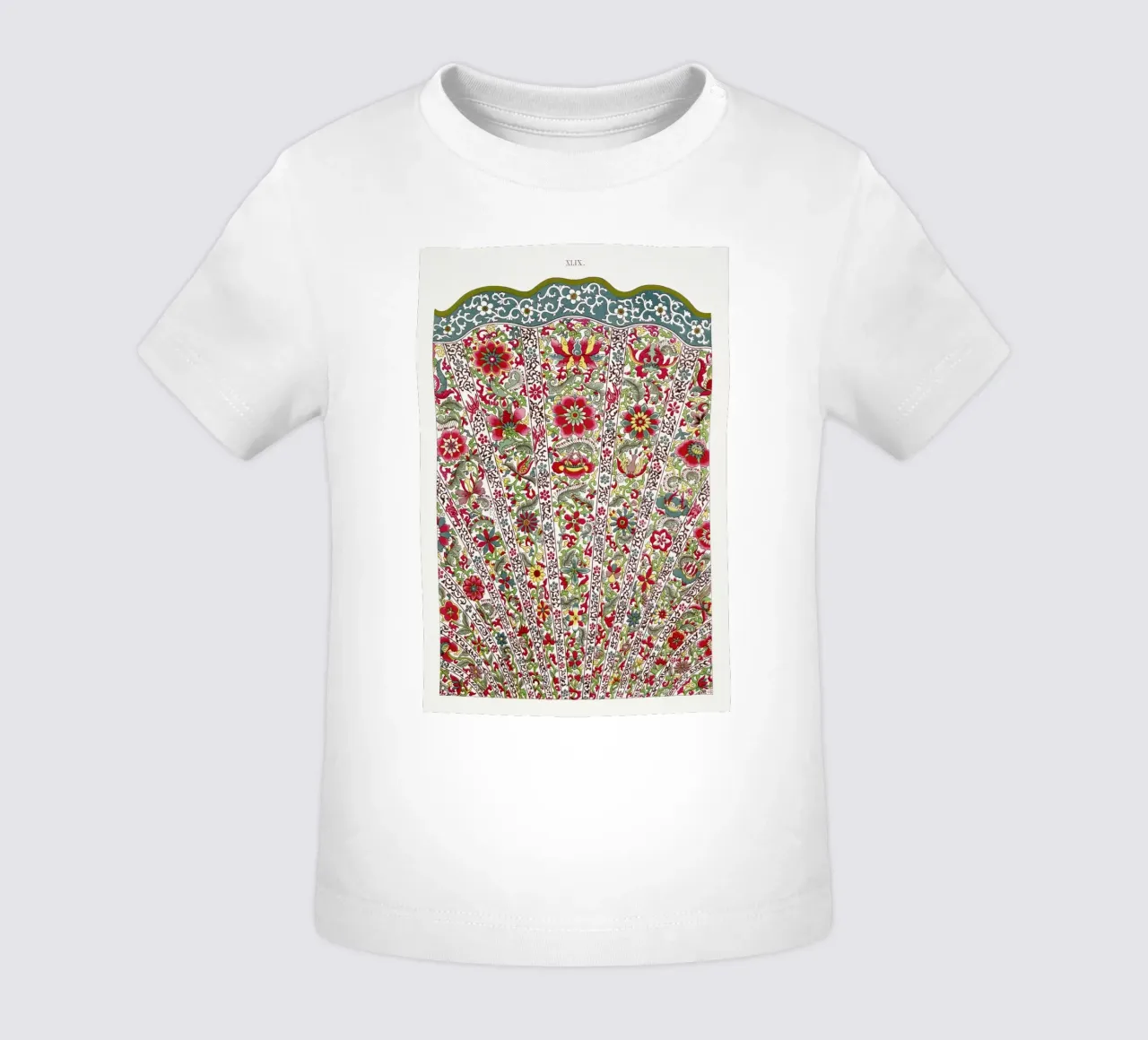 Owen Jones - Vibrant Chinese Fan Floral Pattern Print baby t-shirt by ClubArt