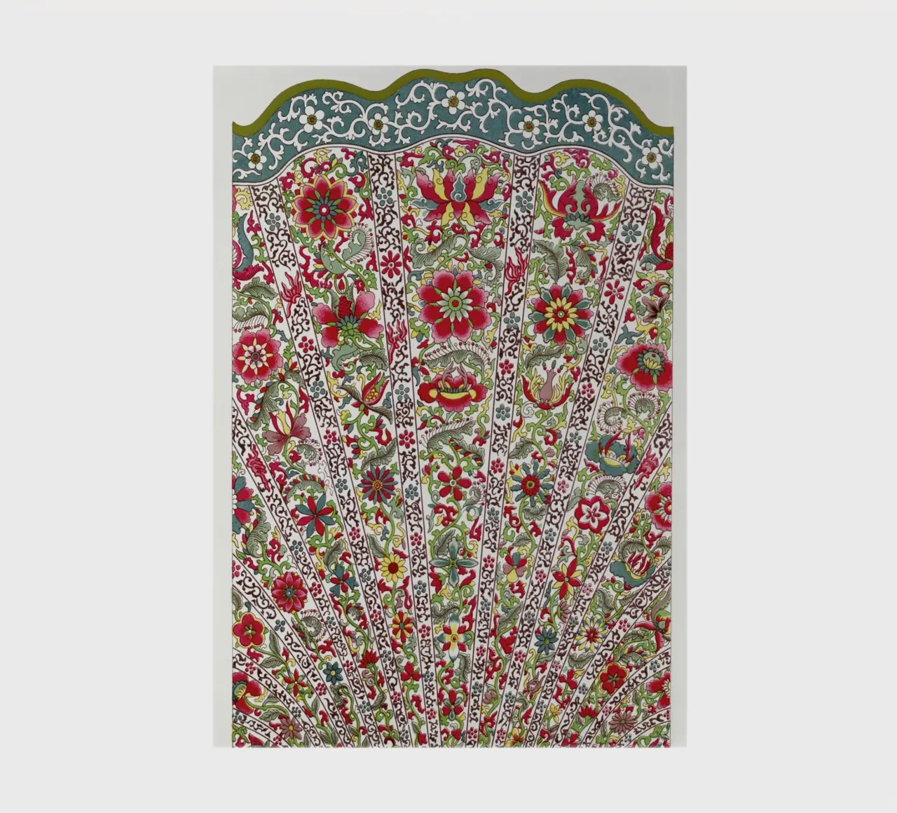 Owen Jones - Vibrant Chinese Fan Floral Pattern Print notebook by ClubArt