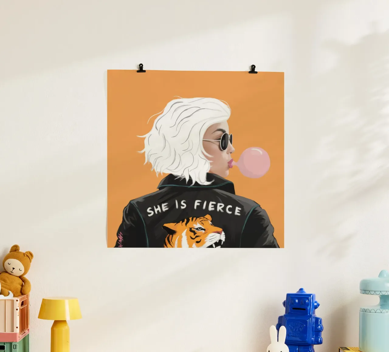 Chic ribelle e feroce poster con telaio in alluminio da Arcane Shade
