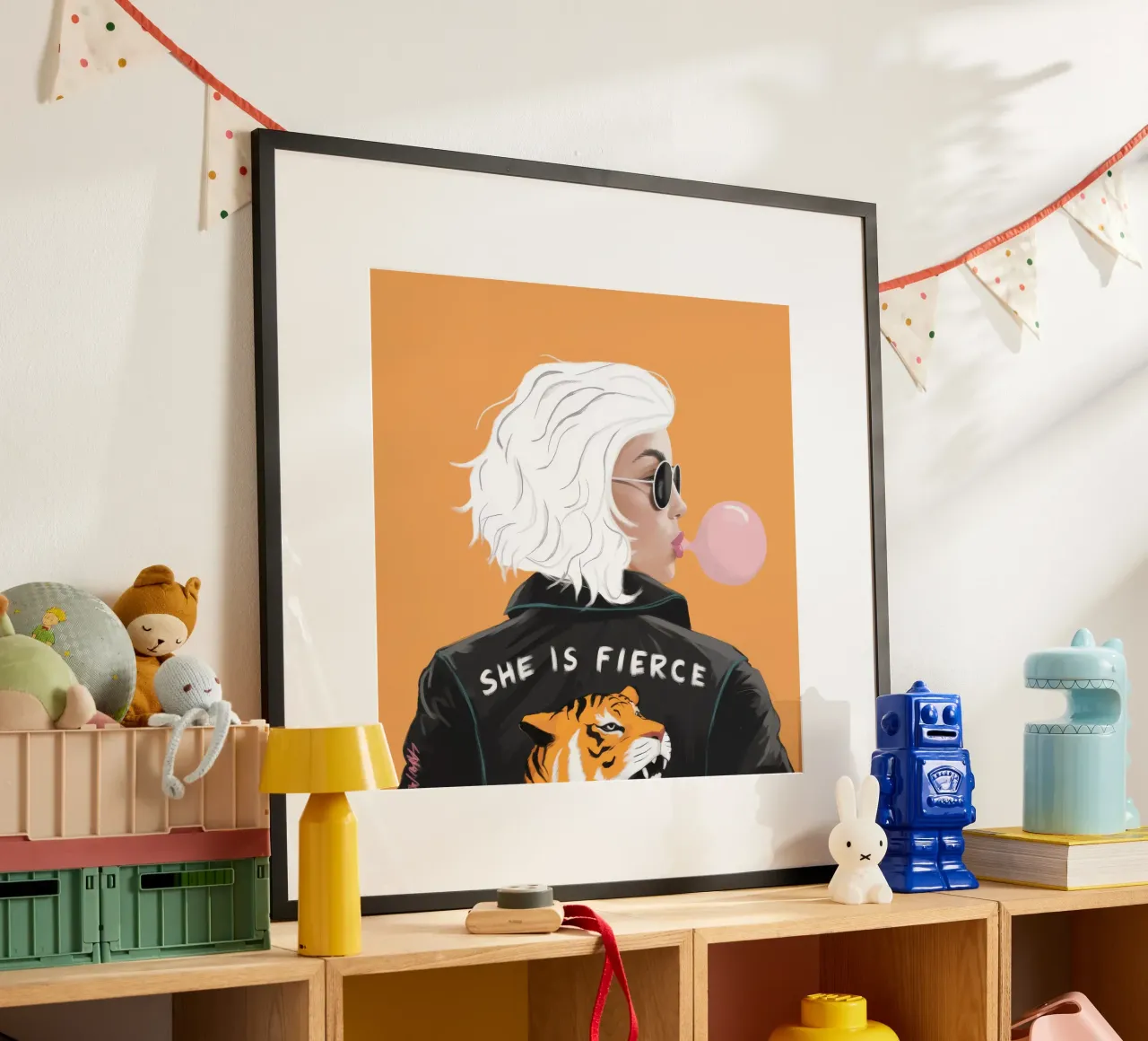 Chic ribelle e feroce poster con telaio in alluminio da Arcane Shade