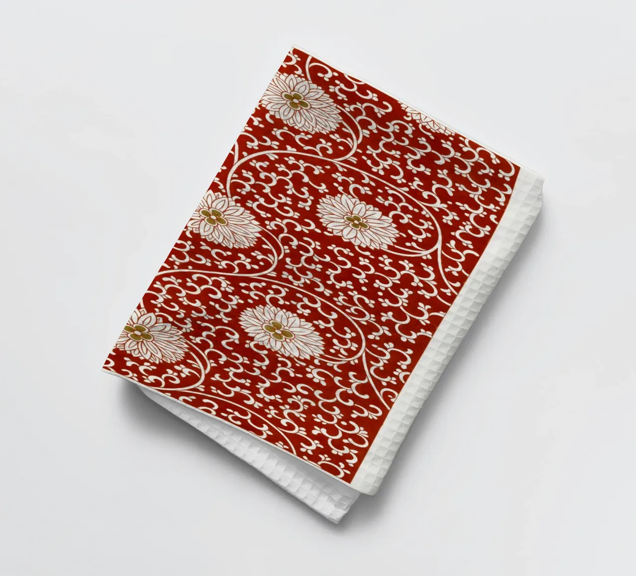 Motif floral rouge vintage - Motif chinois complexe torchon de ClubArt