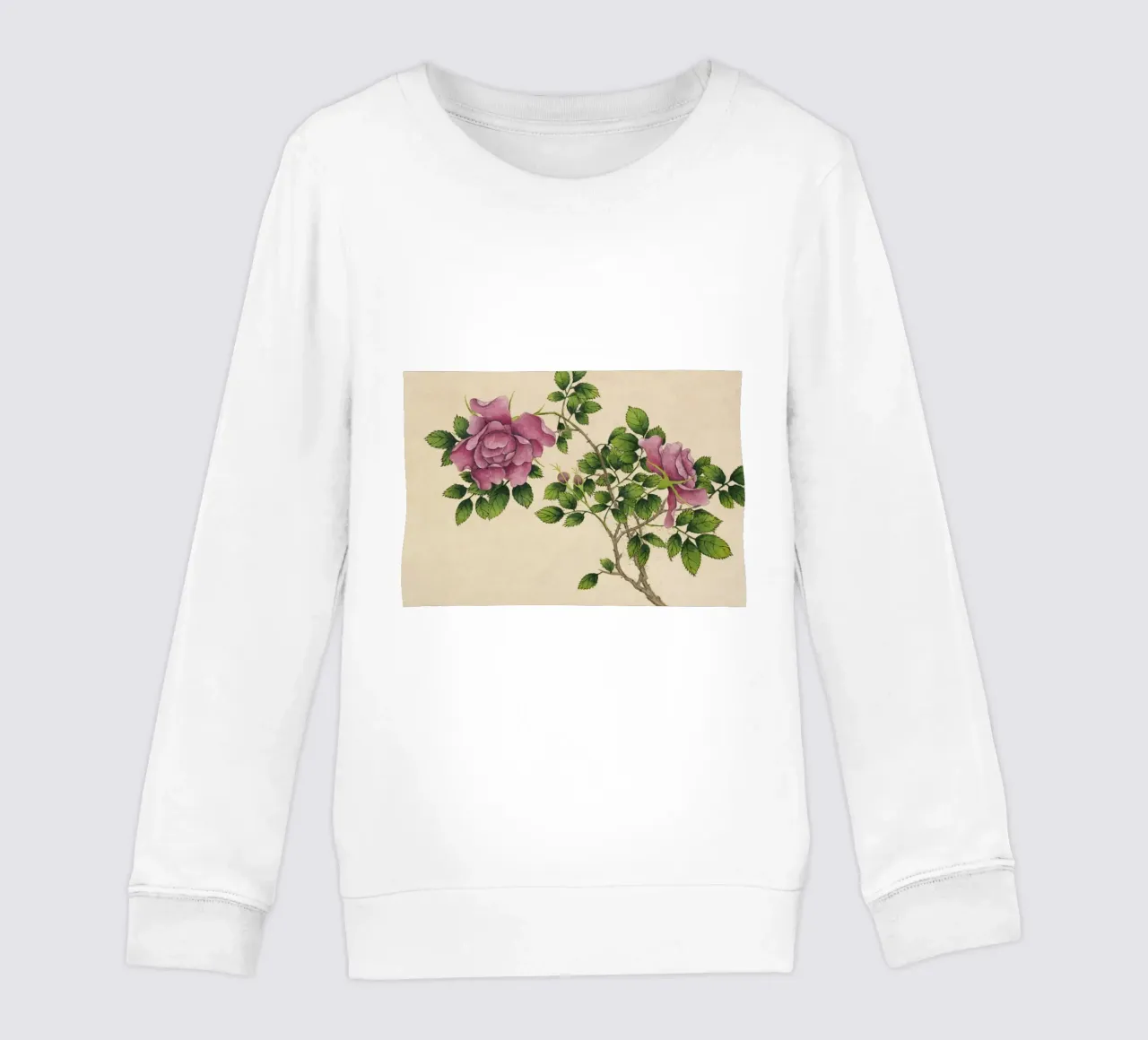 Zhang Ruoai - 18th Century Chinese Rose Botanical Art kids sweatshirt by ClubArt