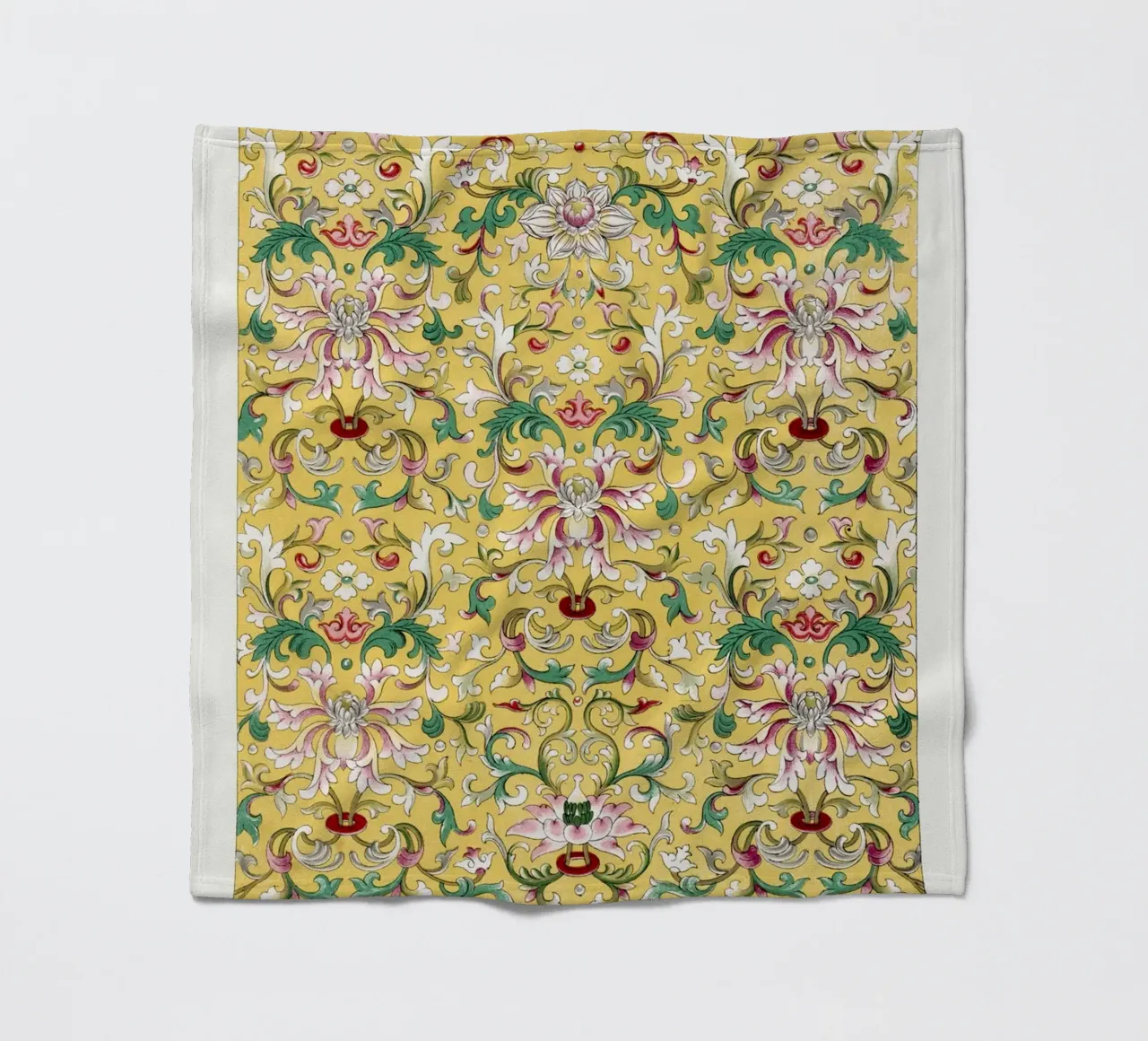 Owen Jones - Vibrant Yellow Chinese Botanical Ornament fleece blanket by ClubArt