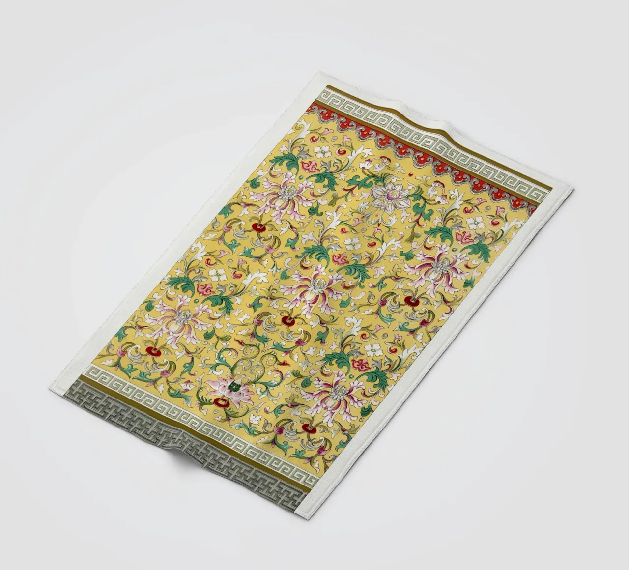Owen Jones - Vibrant Yellow Chinese Botanical Ornament fleece blanket by ClubArt