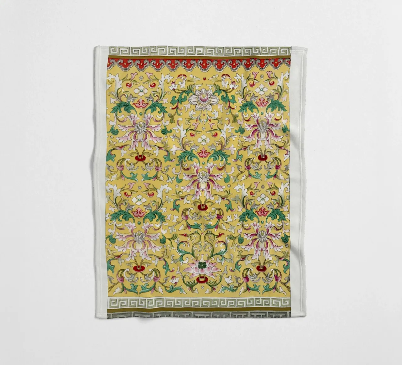 Owen Jones - Vibrant Yellow Chinese Botanical Ornament fleece blanket by ClubArt