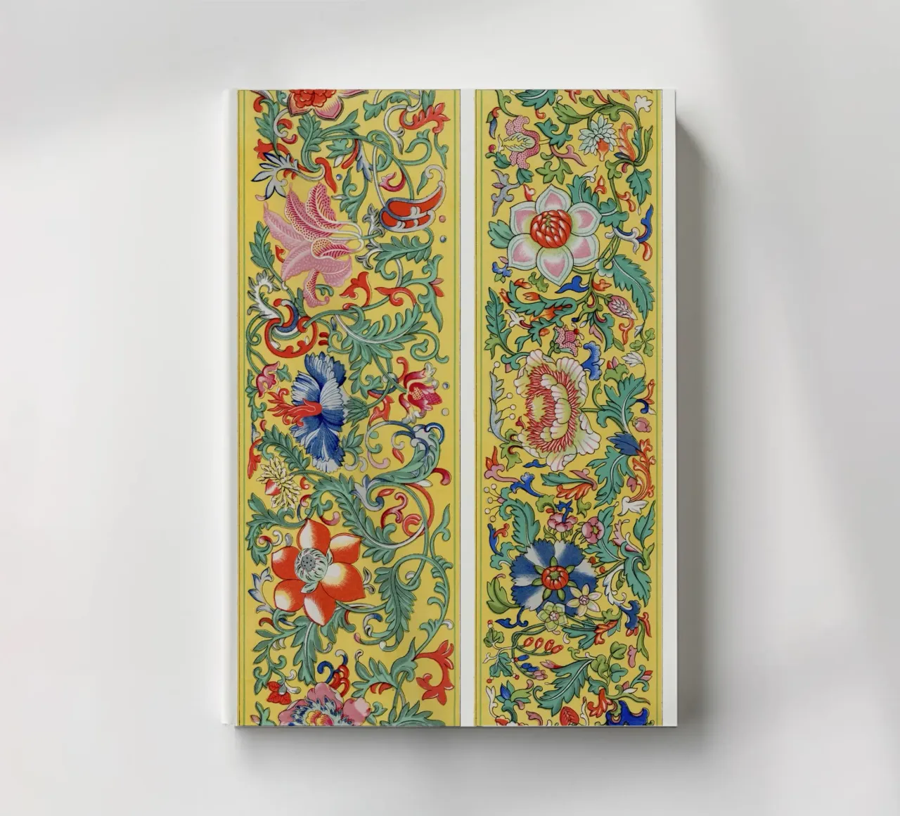 Owen Jones - Vibrant Yellow Chinese Scroll Art Print notebook by ClubArt