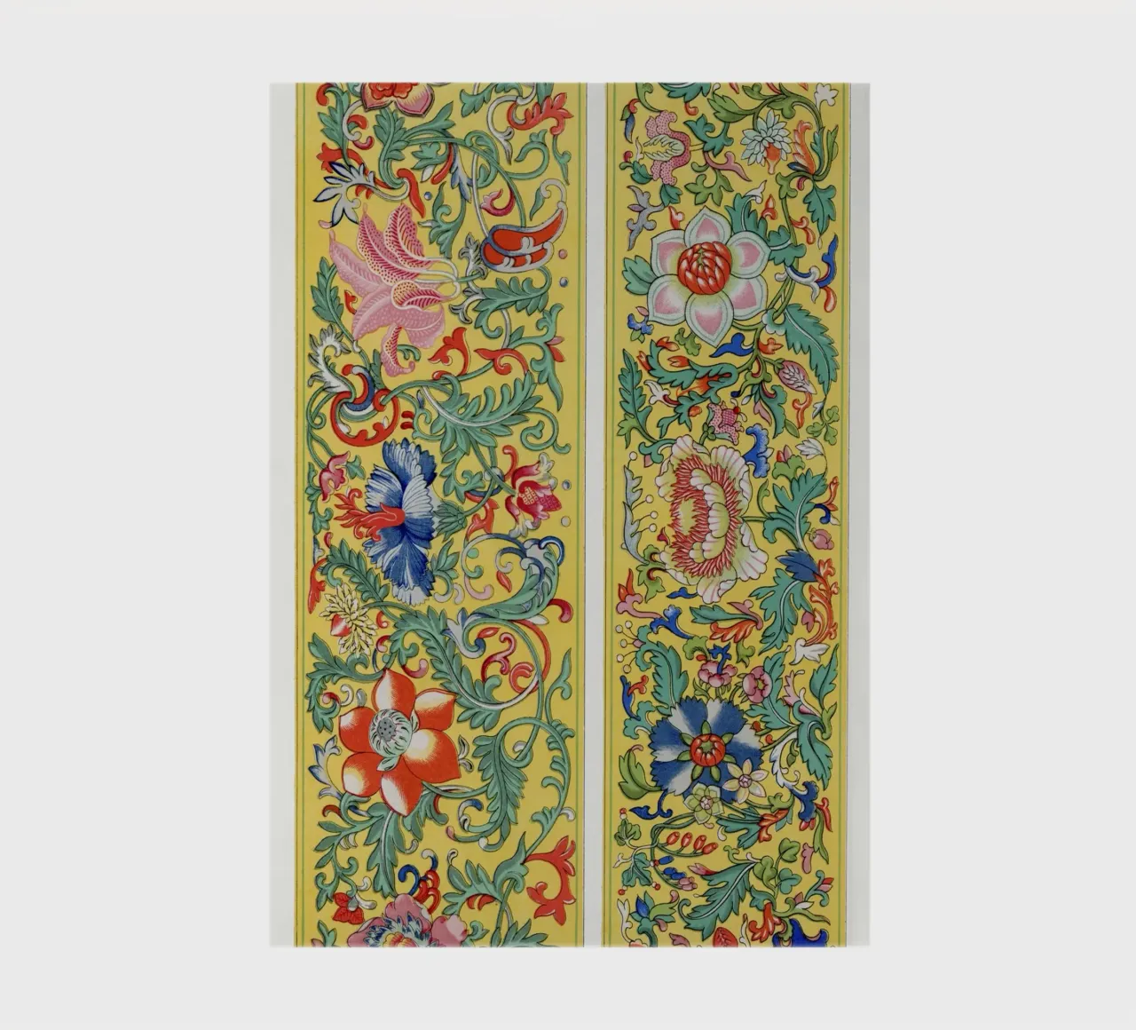 Owen Jones - Vibrant Yellow Chinese Scroll Art Print notebook by ClubArt