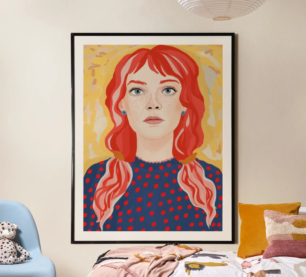 Treccia rossa meraviglia poster con telaio in plastica da Arcane Shade