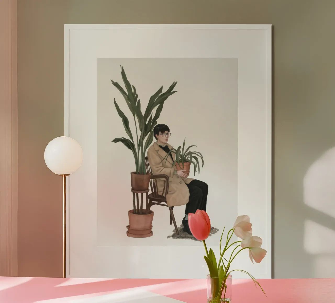 L'uomo dell'angolo verde poster con telaio in legno da Arcane Shade