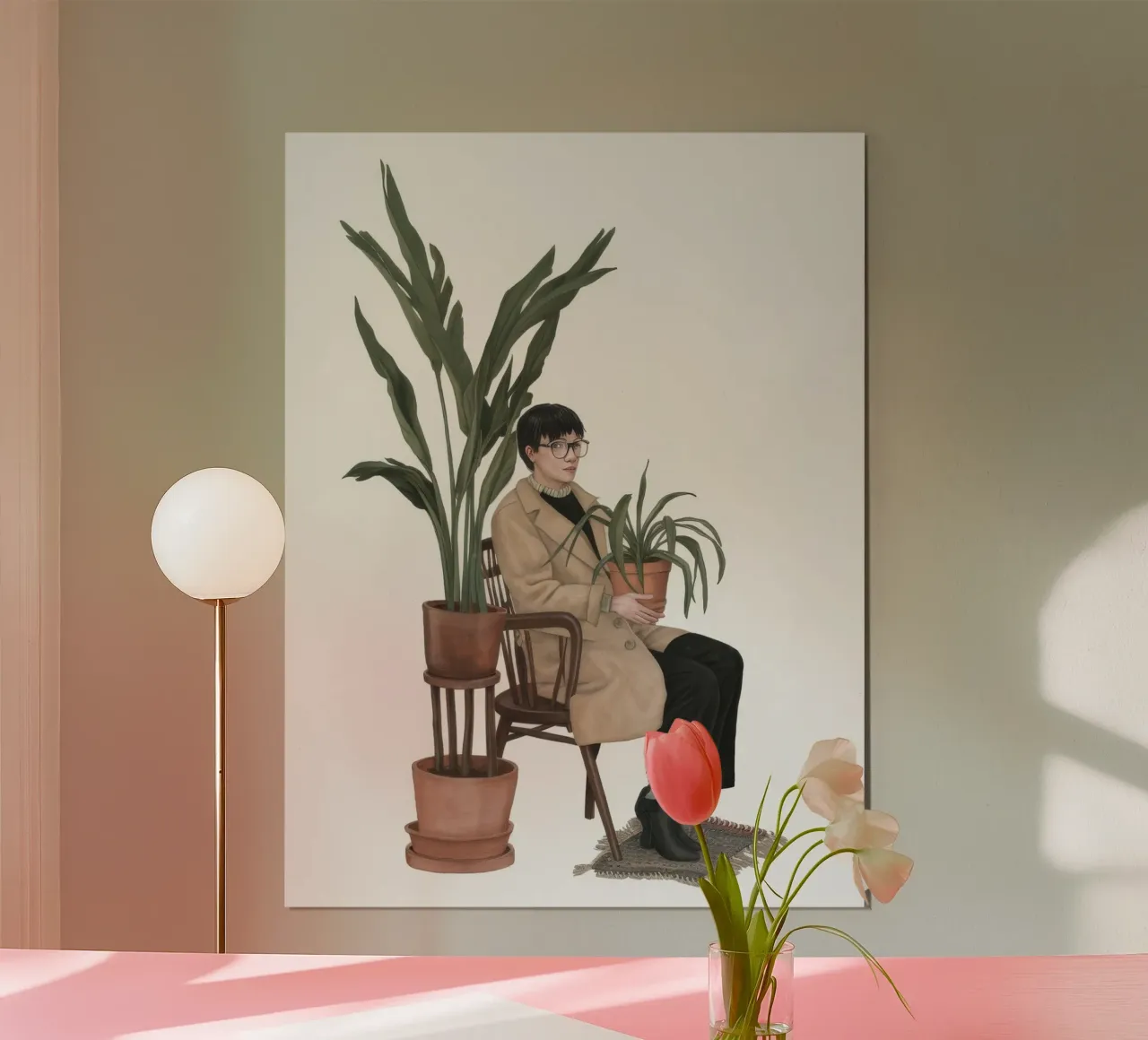 L'uomo dell'angolo verde poster con telaio in legno da Arcane Shade