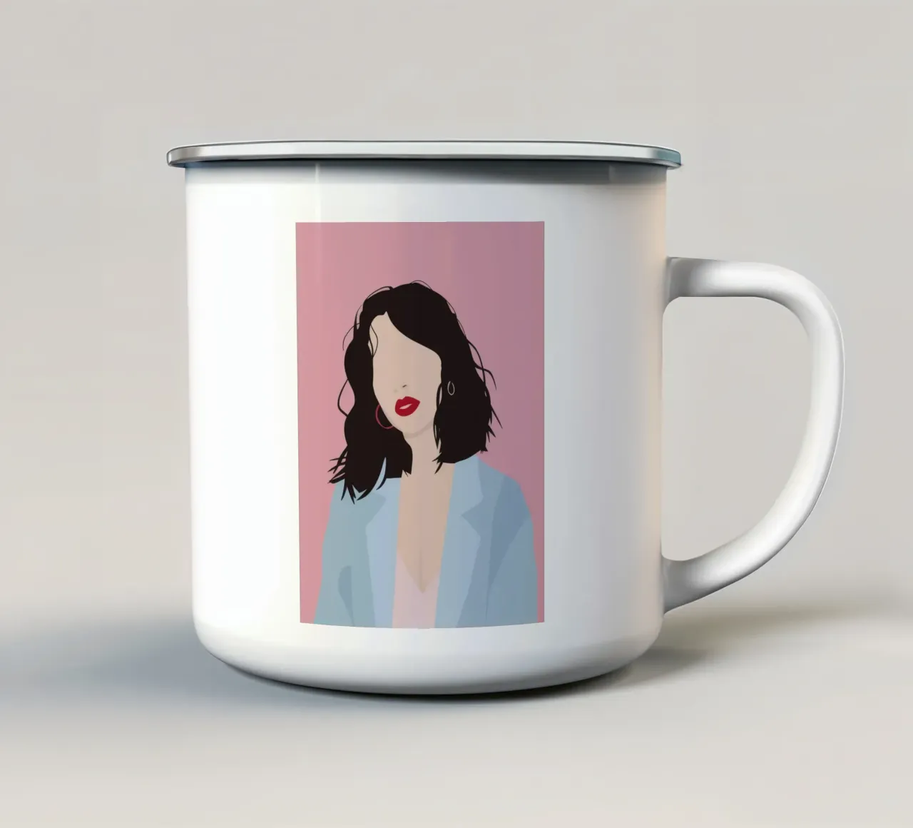 Minimales Glam-Profil Emaille Tasse von Arcane Shade