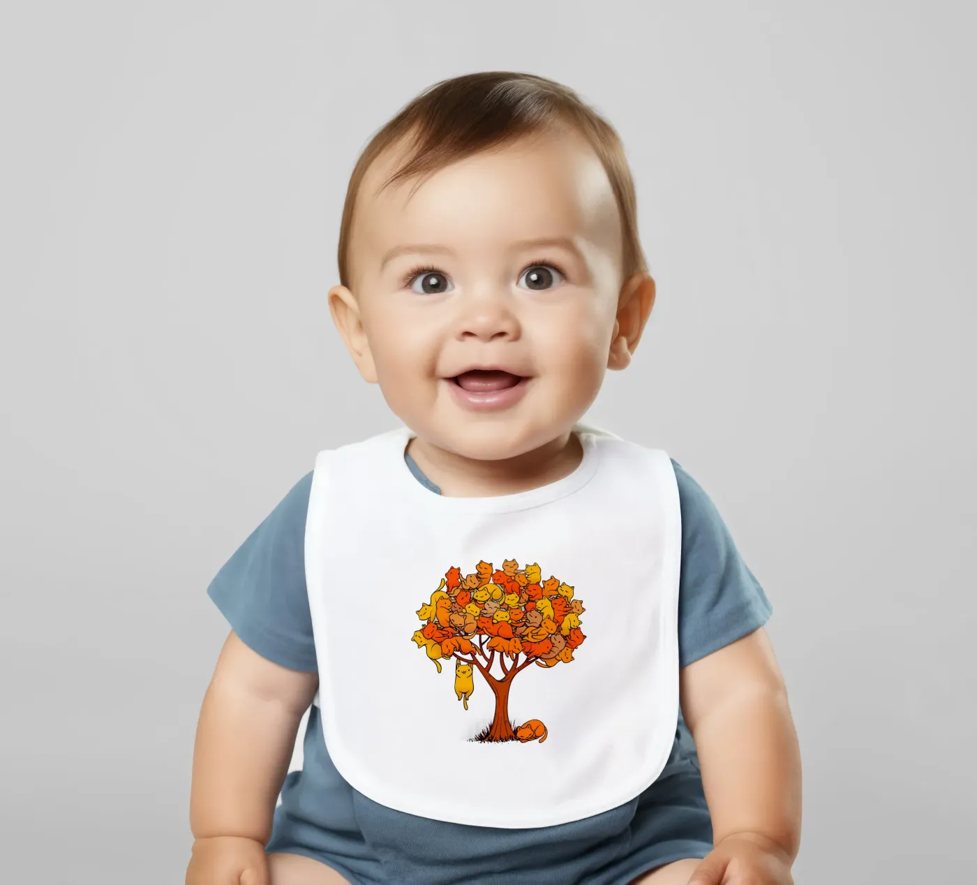 Cat Tree baby bib by Tobe Fonseca