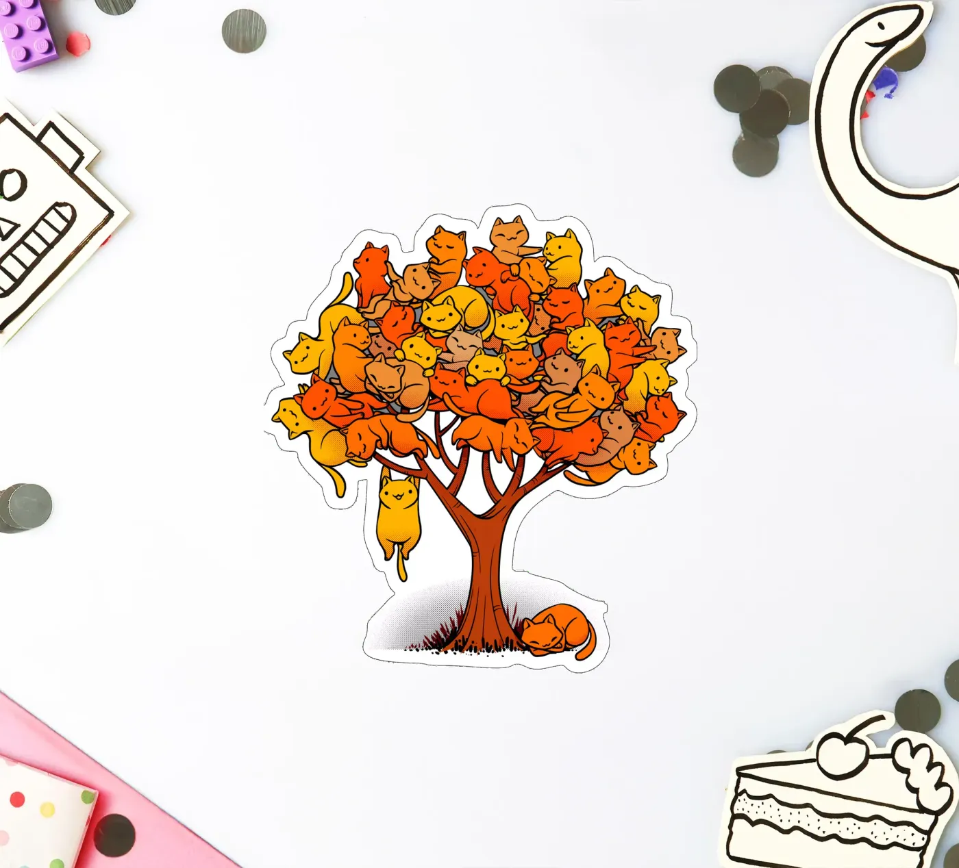 Cat Tree sticker van Tobe Fonseca