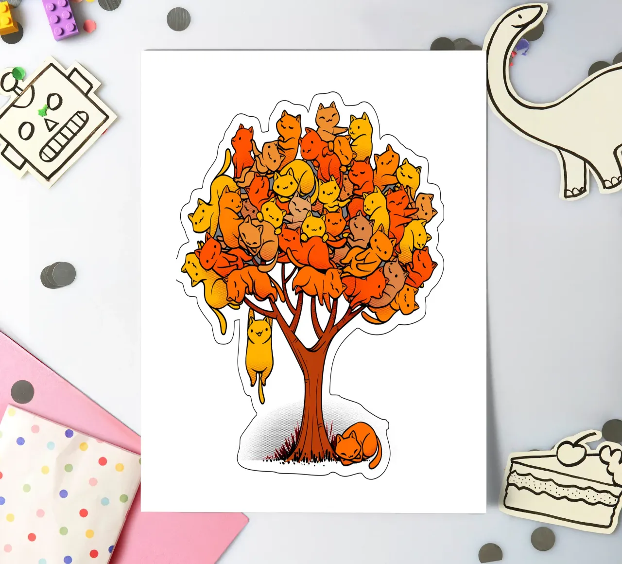 Cat Tree sticker sheet by Tobe Fonseca