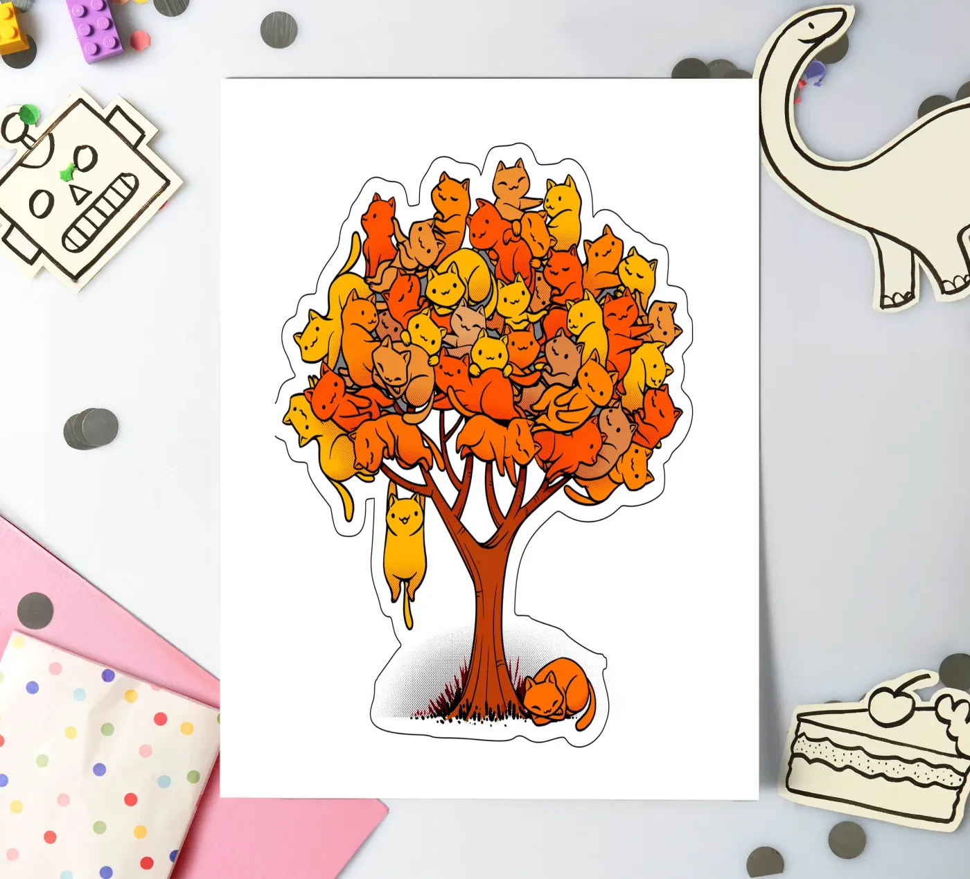 Cat Tree Stickerbogen von Tobe Fonseca